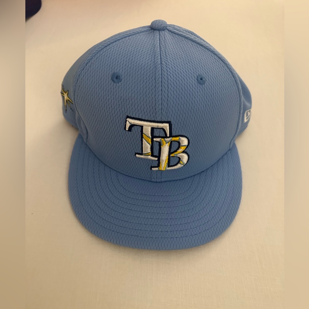 Men's Tampa Bay Rays New Era Light Blue 2021 Batting Practice 59FIFTY Fitted Hat